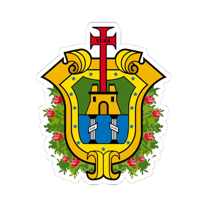 Coat of arms of Veracruz (Mexico) (Coat of Arms) STICKER Vinyl Kiss-Cut Decal 4 Inch White - The Sticker Space