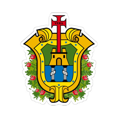Coat of arms of Veracruz (Mexico) (Coat of Arms) STICKER Vinyl Kiss-Cut Decal 6 Inch White - The Sticker Space