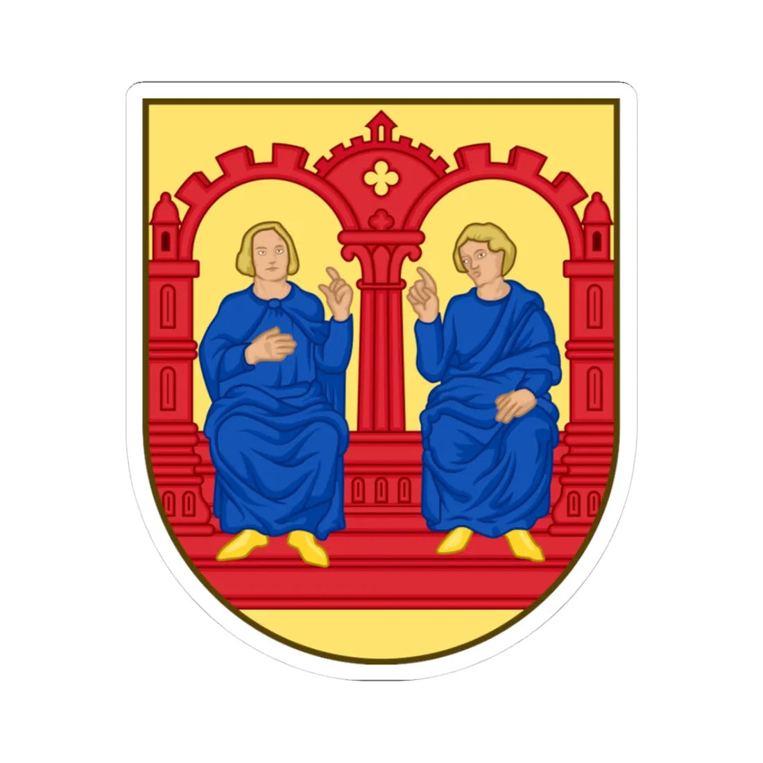 Coat of arms of Viborg (Denmark) (Coat of Arms) STICKER Vinyl Kiss-Cut Decal 3 Inch White - The Sticker Space