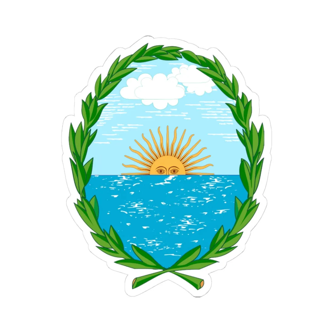 Coat of arms of Vicente López (Argentina) (Coat of Arms) STICKER Vinyl Kiss-Cut Decal 3 Inch White - The Sticker Space