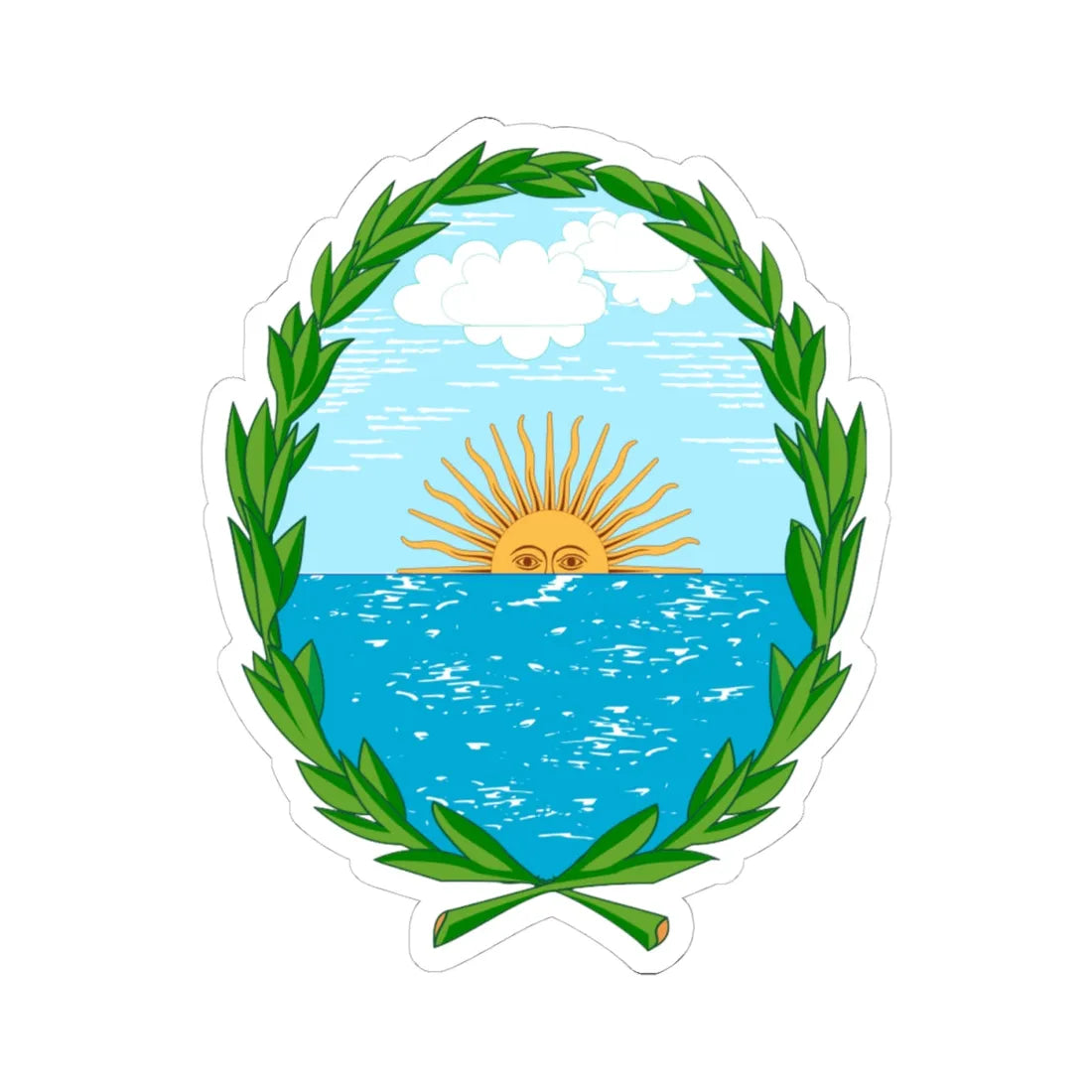 Coat of arms of Vicente López (Argentina) (Coat of Arms) STICKER Vinyl Kiss-Cut Decal 4 Inch White - The Sticker Space