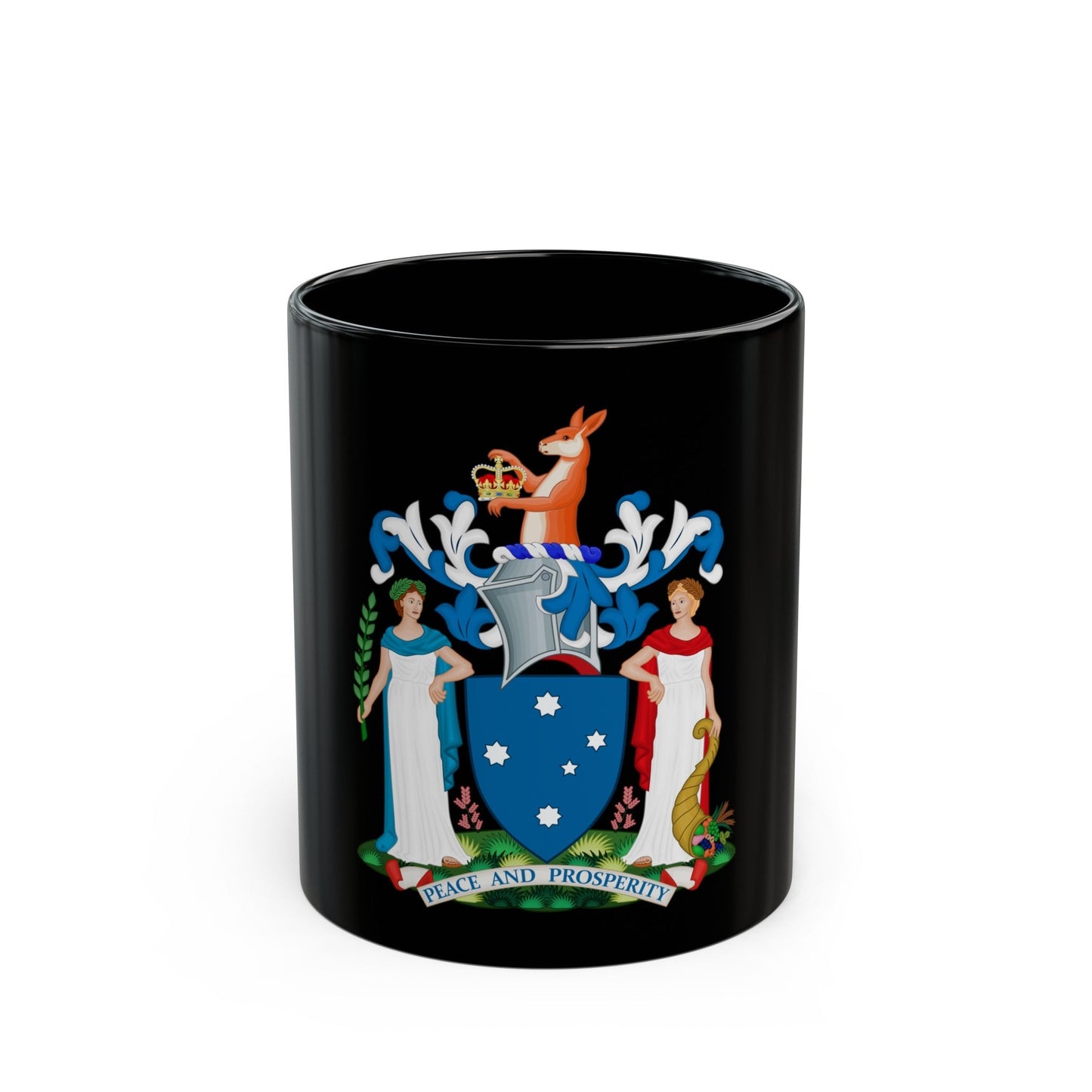 Coat of Arms of Victoria - Black Coffee Mug-11oz-The Sticker Space