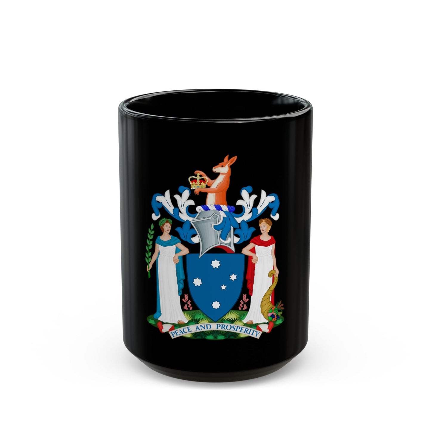 Coat of Arms of Victoria - Black Coffee Mug-15oz-The Sticker Space