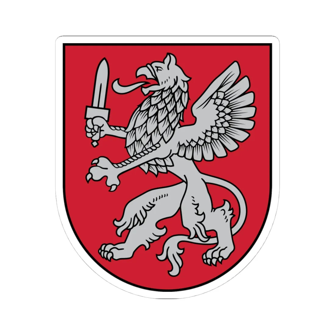 Coat of arms of Vidzeme (Latvia) (Coat of Arms) STICKER Vinyl Kiss-Cut Decal 4 Inch White - The Sticker Space