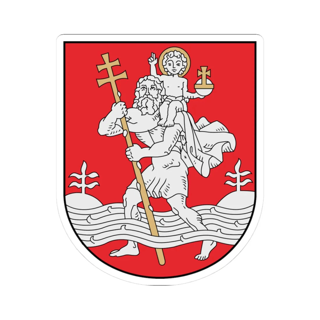 Coat of Arms of Vilnius (Lithuania) (Coat of Arms) STICKER Vinyl Kiss-Cut Decal 3 Inch White - The Sticker Space