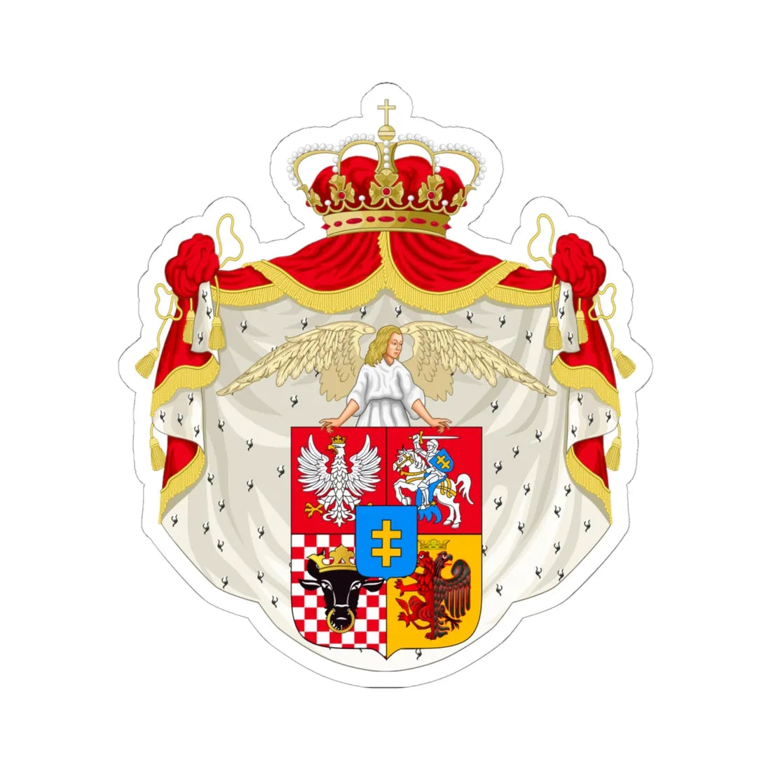 Coat of Arms of Vladislav Warnenczyk (Lithuania) (Coat of Arms) STICKER Vinyl Kiss-Cut Decal 6 Inch White - The Sticker Space