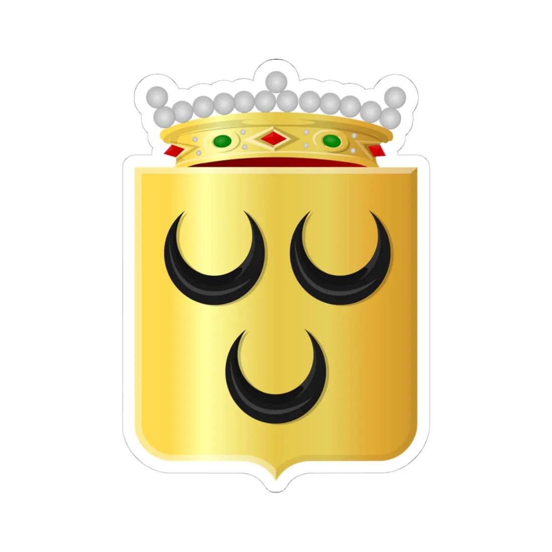 Coat of arms of Voorschoten (Netherlands) (Coat of Arms) STICKER Vinyl Kiss-Cut Decal 4 Inch White - The Sticker Space