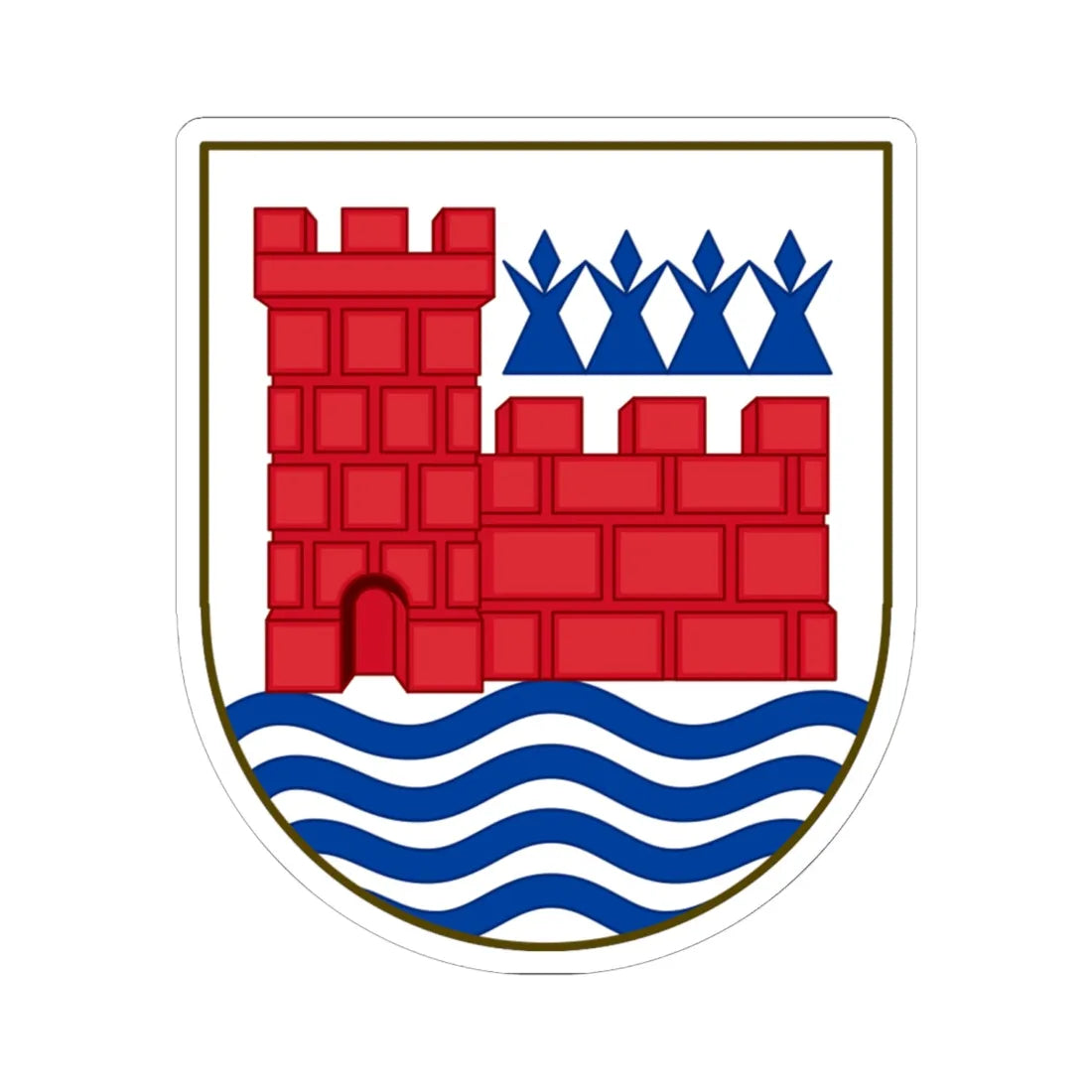 Coat of arms of Vordingborg (Denmark) (Coat of Arms) STICKER Vinyl Kiss-Cut Decal 6 Inch White - The Sticker Space