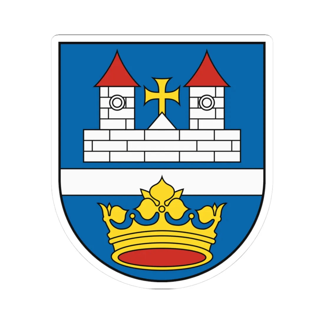 Coat of Arms of Vrakuňa (Slovakia) (Coat of Arms) STICKER Vinyl Kiss-Cut Decal 3 Inch White - The Sticker Space