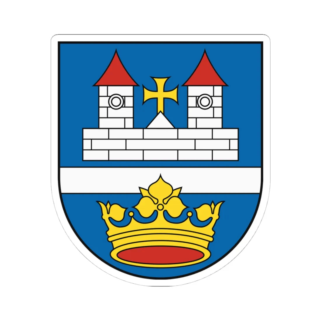 Coat of Arms of Vrakuňa (Slovakia) (Coat of Arms) STICKER Vinyl Kiss-Cut Decal 4 Inch White - The Sticker Space