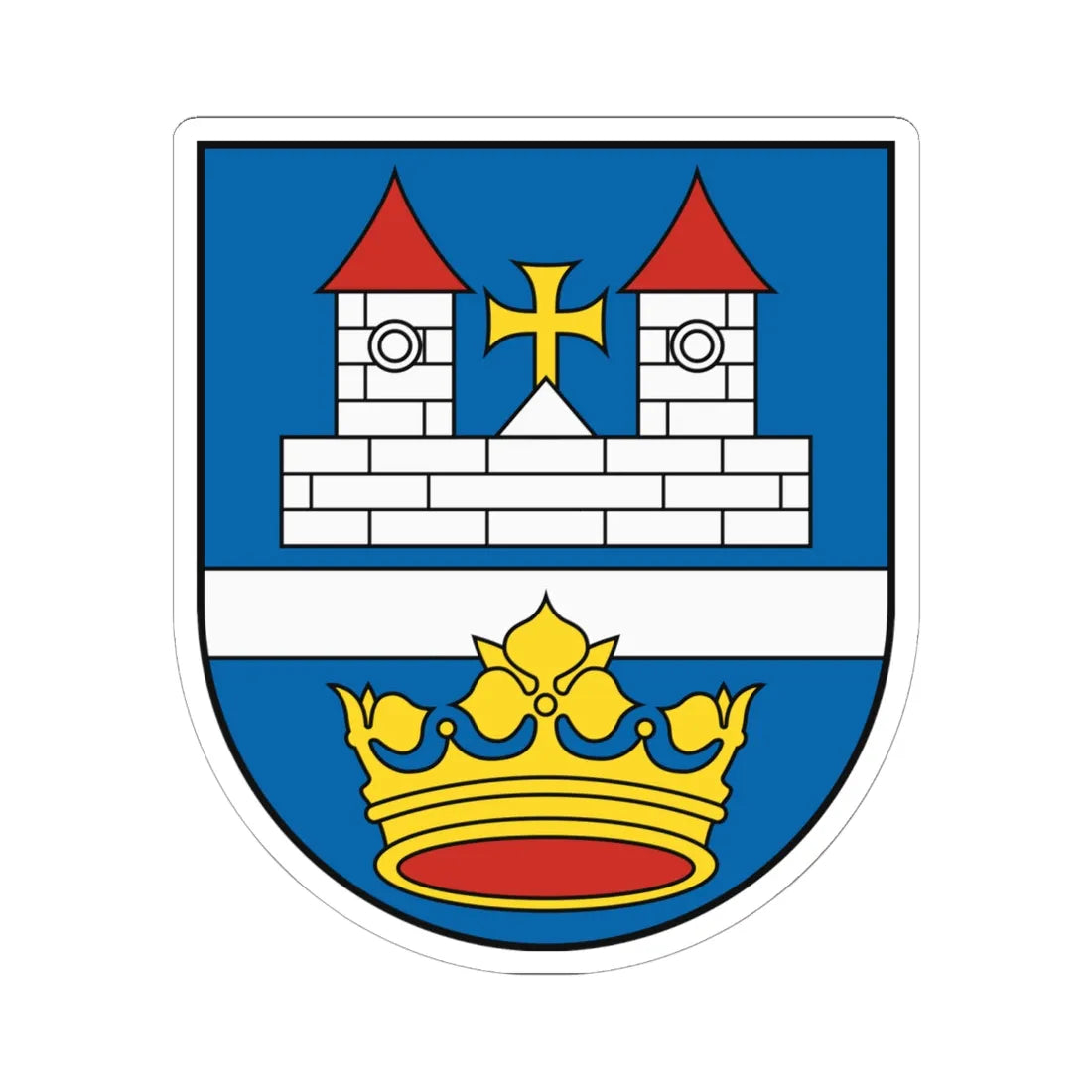 Coat of Arms of Vrakuňa (Slovakia) (Coat of Arms) STICKER Vinyl Kiss-Cut Decal 6 Inch White - The Sticker Space