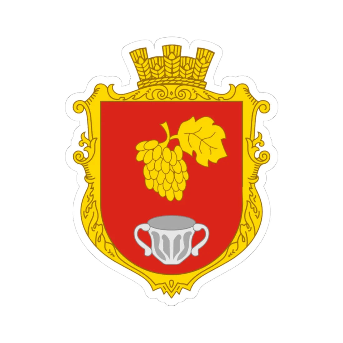 Coat of Arms of Vynnychky (Ukraine) (Coat of Arms) STICKER Vinyl Kiss-Cut Decal 3 Inch White - The Sticker Space