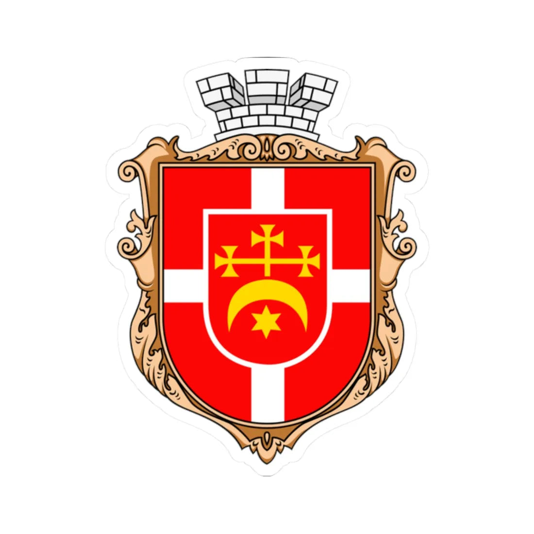 Coat of arms of Vyshnivets (Ukraine) (Coat of Arms) STICKER Vinyl Kiss-Cut Decal 2 Inch White - The Sticker Space