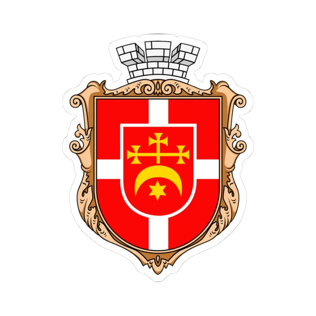 Coat of arms of Vyshnivets (Ukraine) (Coat of Arms) STICKER Vinyl Kiss-Cut Decal 3 Inch White - The Sticker Space