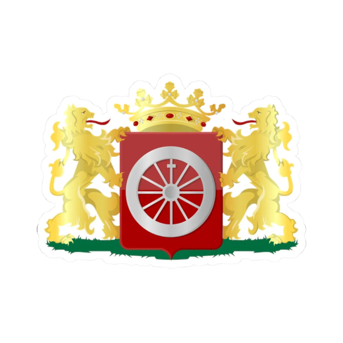 Coat of arms of Wageningen (Netherlands) (Coat of Arms) STICKER Vinyl Kiss-Cut Decal 2 Inch White - The Sticker Space