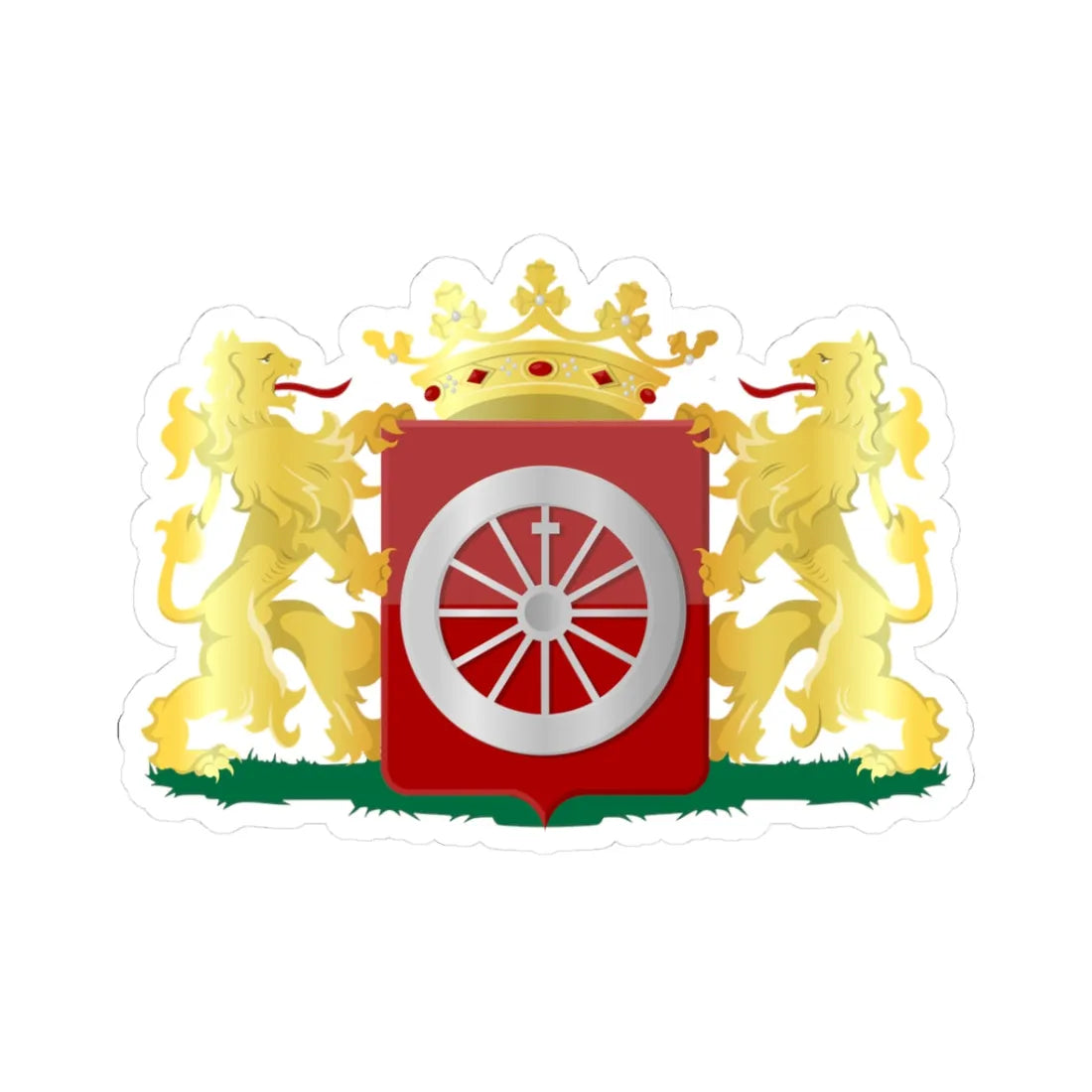 Coat of arms of Wageningen (Netherlands) (Coat of Arms) STICKER Vinyl Kiss-Cut Decal 3 Inch White - The Sticker Space