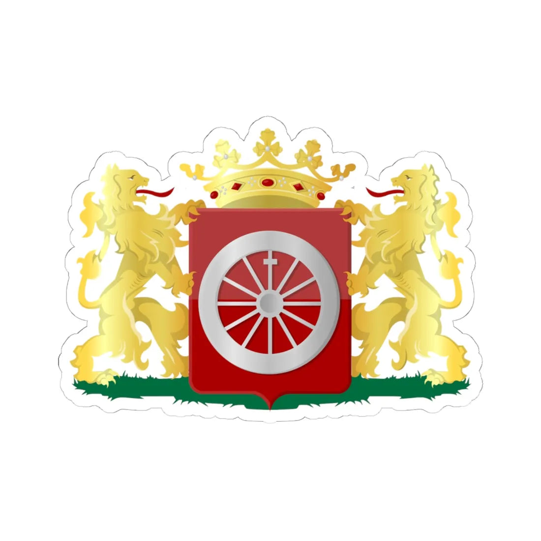 Coat of arms of Wageningen (Netherlands) (Coat of Arms) STICKER Vinyl Kiss-Cut Decal 6 Inch White - The Sticker Space