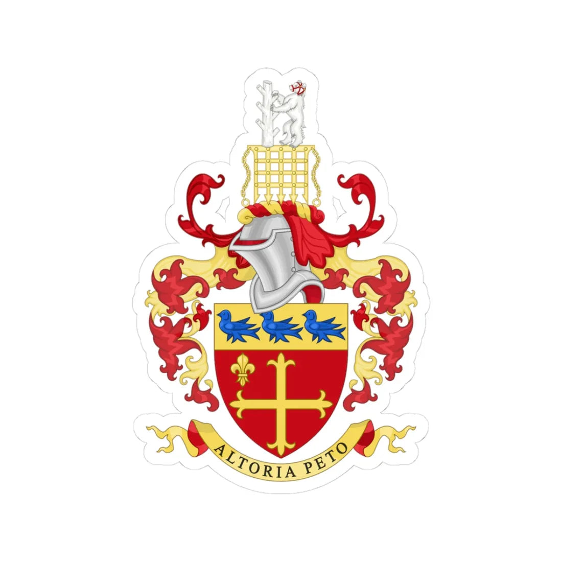 Coat of Arms of Warwick School (England) (Coat of Arms) STICKER Vinyl Kiss-Cut Decal 3 Inch White - The Sticker Space