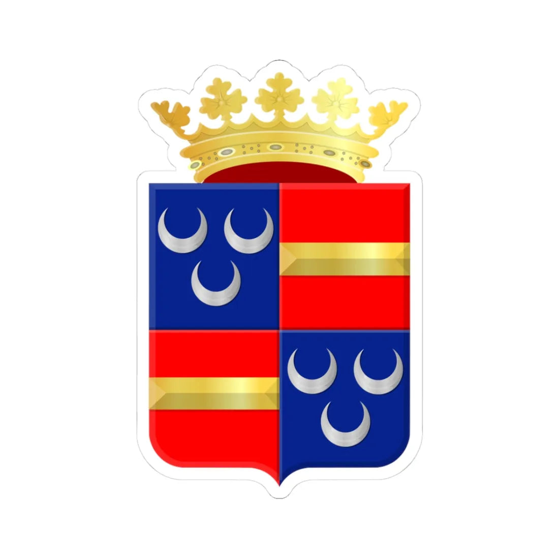 Coat of arms of Wassenaar (Netherlands) (Coat of Arms) STICKER Vinyl Kiss-Cut Decal 3 Inch White - The Sticker Space