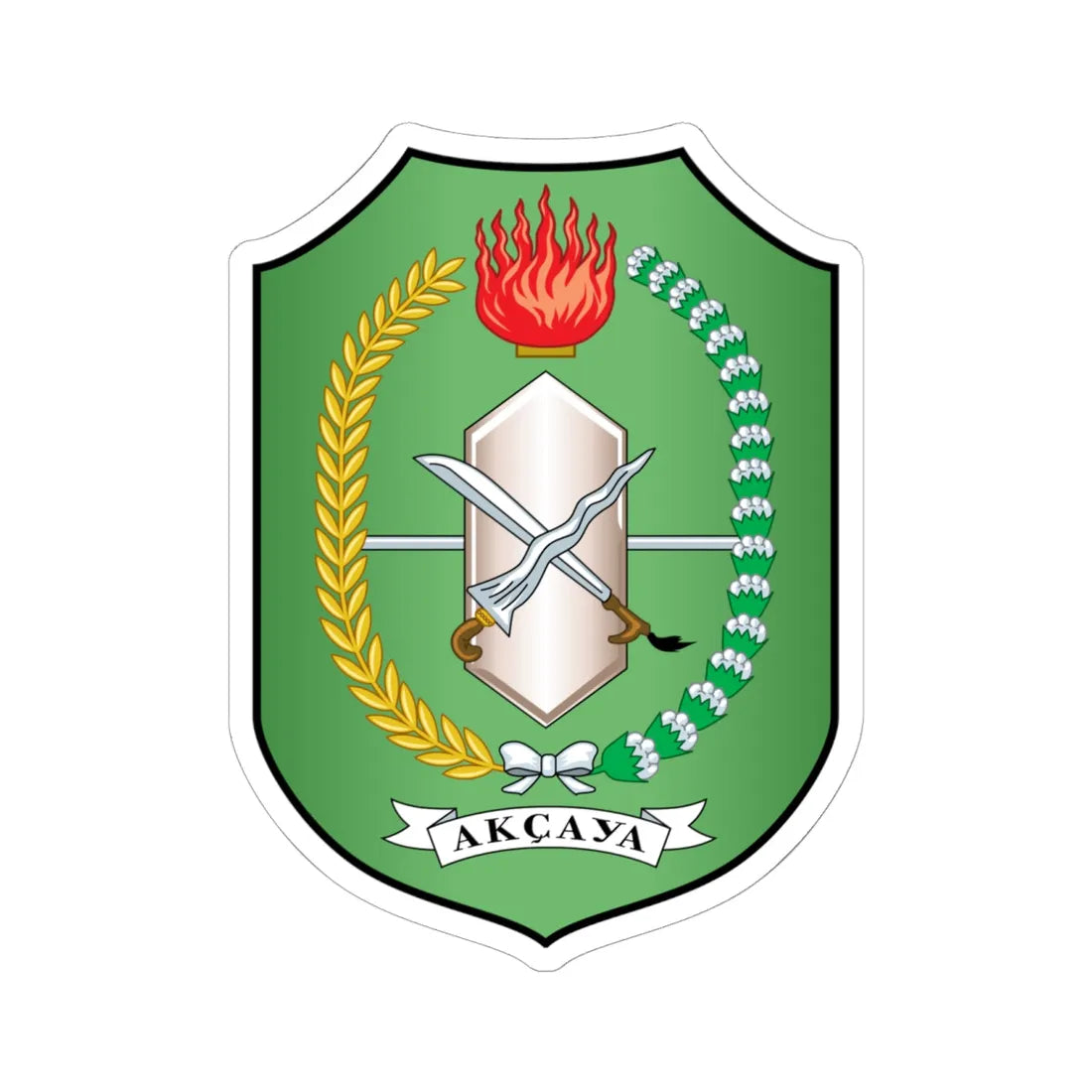 Coat of arms of West Kalimantan (Indonesia) (Coat of Arms) STICKER Vinyl Kiss-Cut Decal 6 Inch White - The Sticker Space
