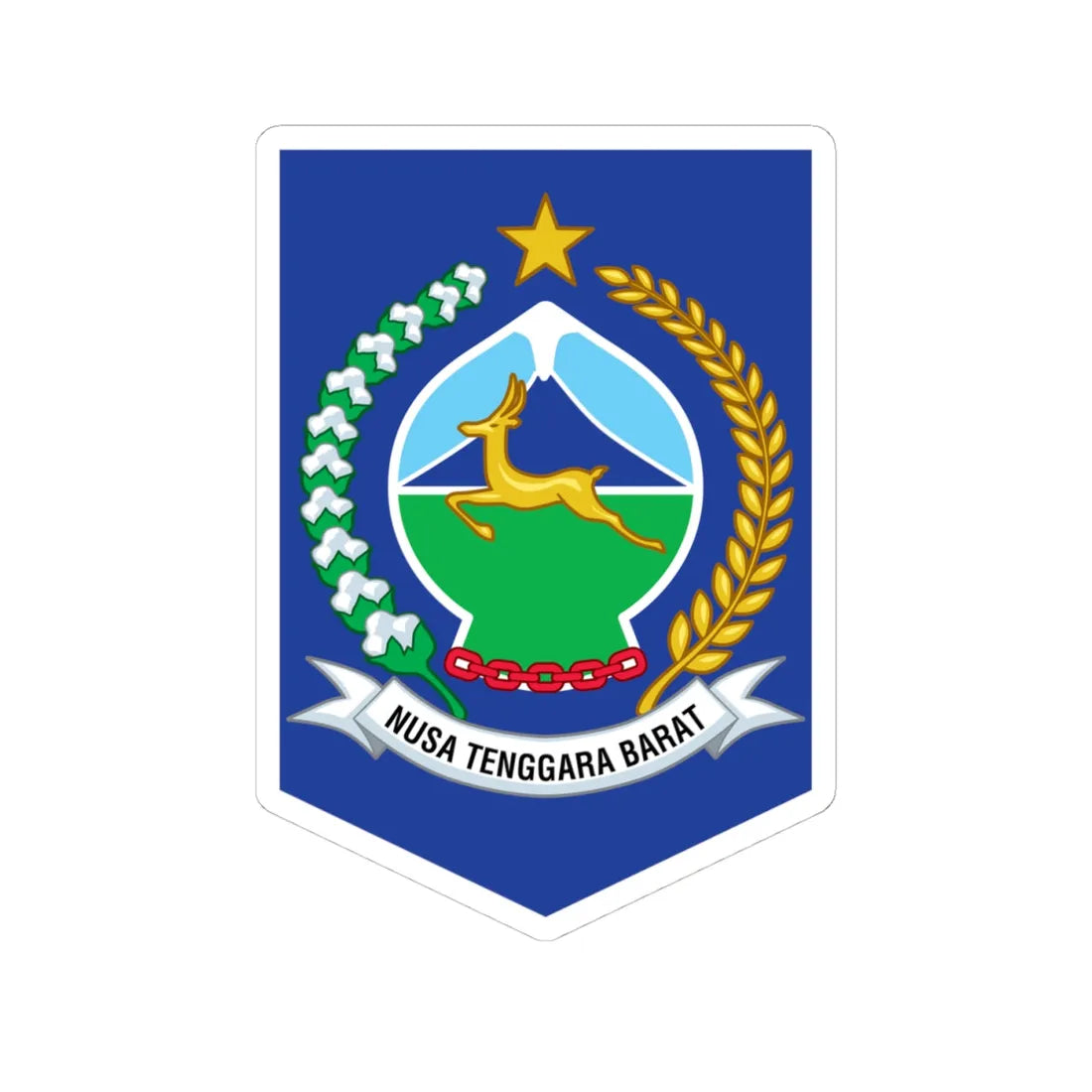 Coat of arms of West Nusa Tenggara (Indonesia) (Coat of Arms) STICKER Vinyl Kiss-Cut Decal 4 Inch White - The Sticker Space