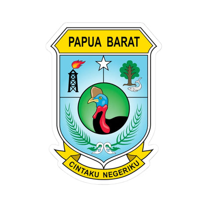 Coat of arms of West Papua (Indonesia) (Coat of Arms) STICKER Vinyl Kiss-Cut Decal 3 Inch White - The Sticker Space