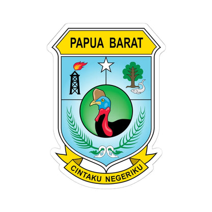 Coat of arms of West Papua (Indonesia) (Coat of Arms) STICKER Vinyl Kiss-Cut Decal 6 Inch White - The Sticker Space
