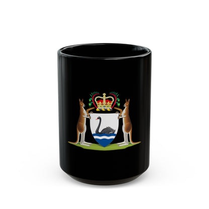 Coat of arms of Western Australia - Black Coffee Mug-15oz-The Sticker Space