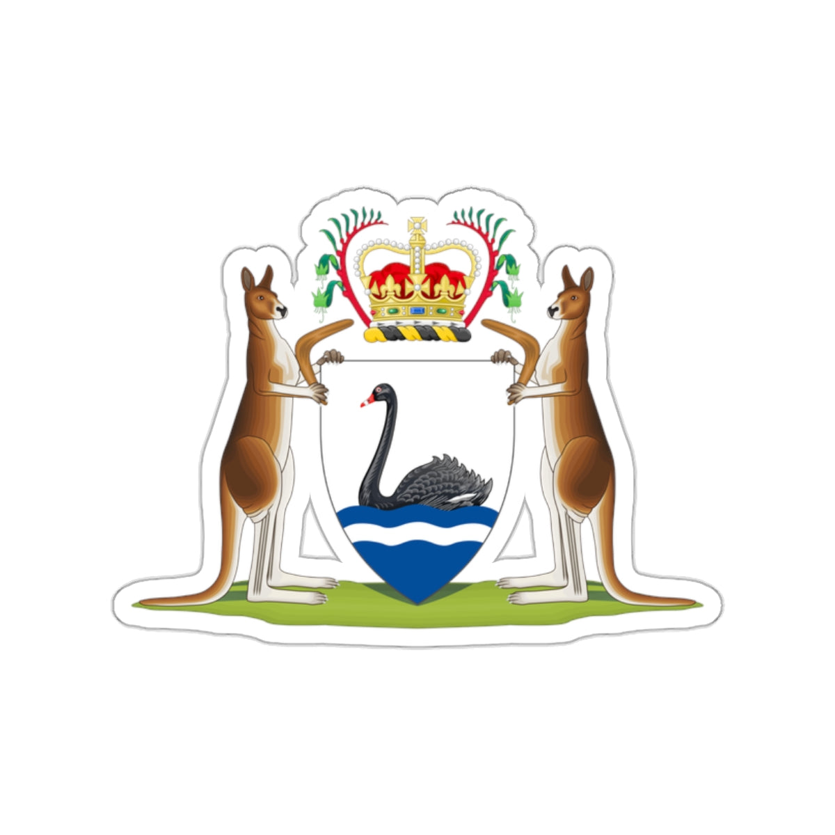 Coat of arms of Western Australia STICKER Vinyl Die-Cut Decal-White-The Sticker Space