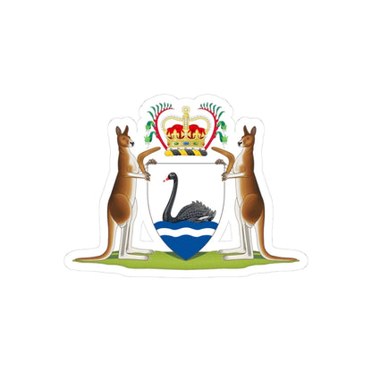 Coat of arms of Western Australia - STICKER Vinyl Kiss-Cut Decal 3 Inch White - The Sticker Space