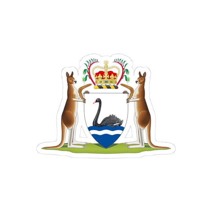 Coat of arms of Western Australia - STICKER Vinyl Kiss-Cut Decal 4 Inch White - The Sticker Space
