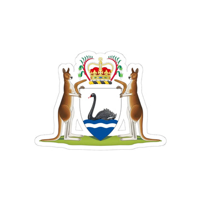 Coat of arms of Western Australia - STICKER Vinyl Kiss-Cut Decal 6 Inch White - The Sticker Space