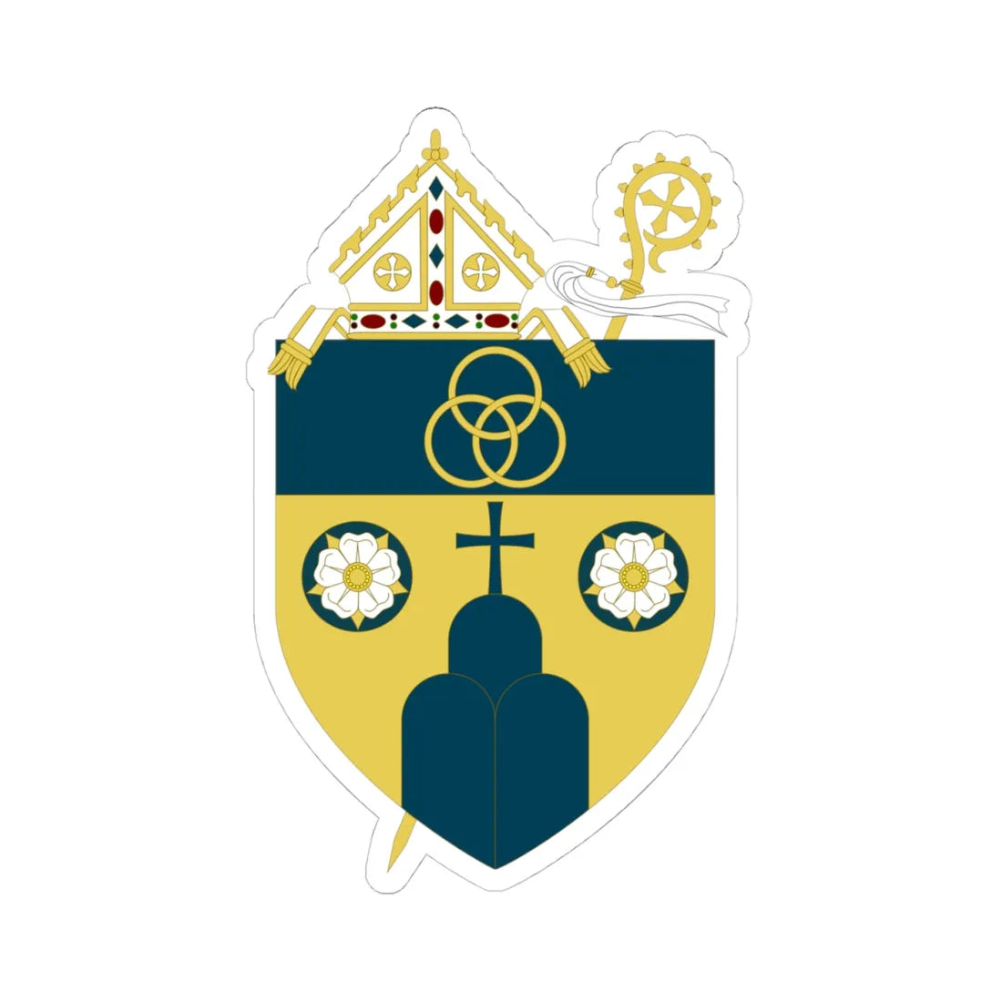 Coat of arms of Westminster Abbey British Colombia (Canada) (Coat of Arms) STICKER Vinyl Kiss-Cut Decal 4 Inch White - The Sticker Space