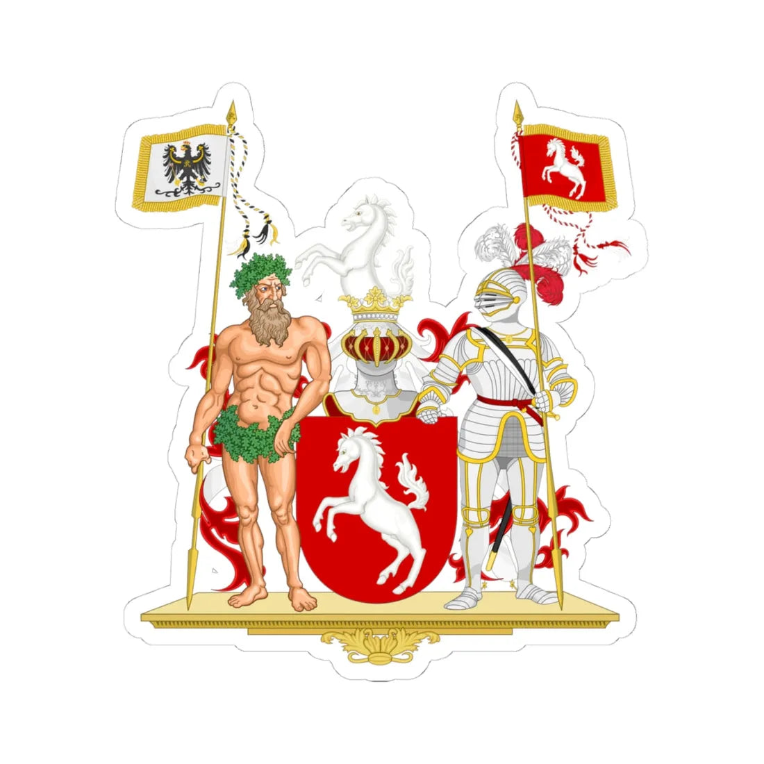 Coat of Arms of Westphalia (Germany) (Coat of Arms) STICKER Vinyl Kiss-Cut Decal 4 Inch White - The Sticker Space