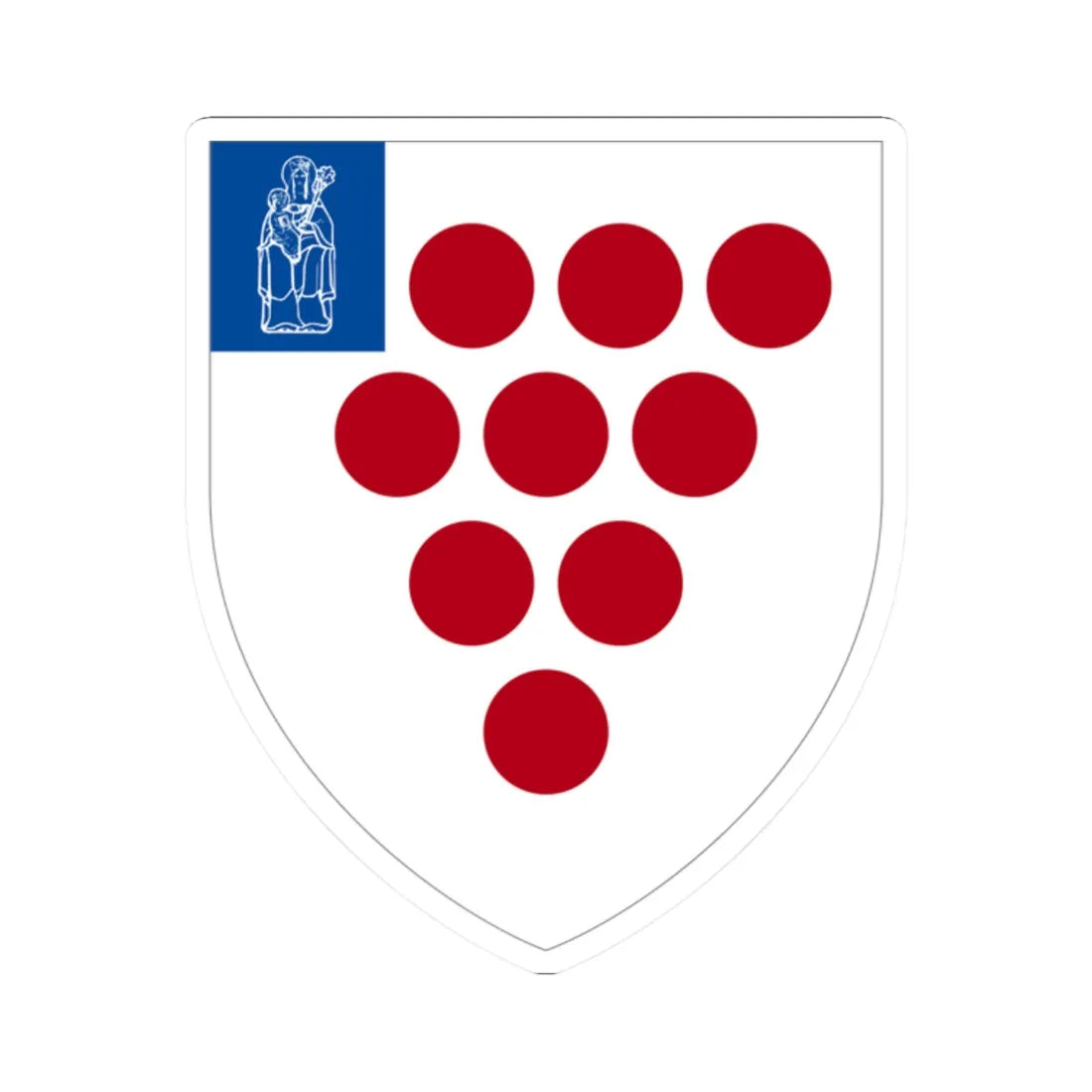 Coat of Arms of Worcester Cathedral (England) (Coat of Arms) STICKER Vinyl Kiss-Cut Decal 2 Inch White - The Sticker Space