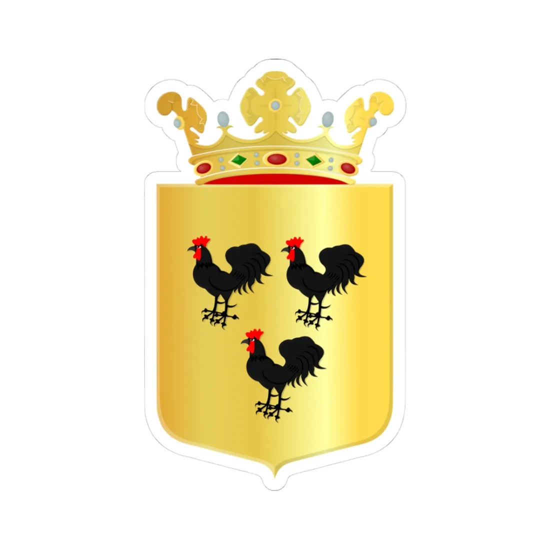 Coat of arms of Woudenberg (Netherlands) (Coat of Arms) STICKER Vinyl Kiss-Cut Decal 3 Inch White - The Sticker Space