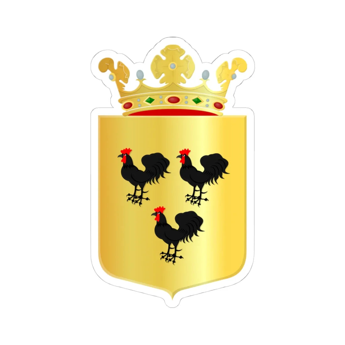 Coat of arms of Woudenberg (Netherlands) (Coat of Arms) STICKER Vinyl Kiss-Cut Decal 4 Inch White - The Sticker Space