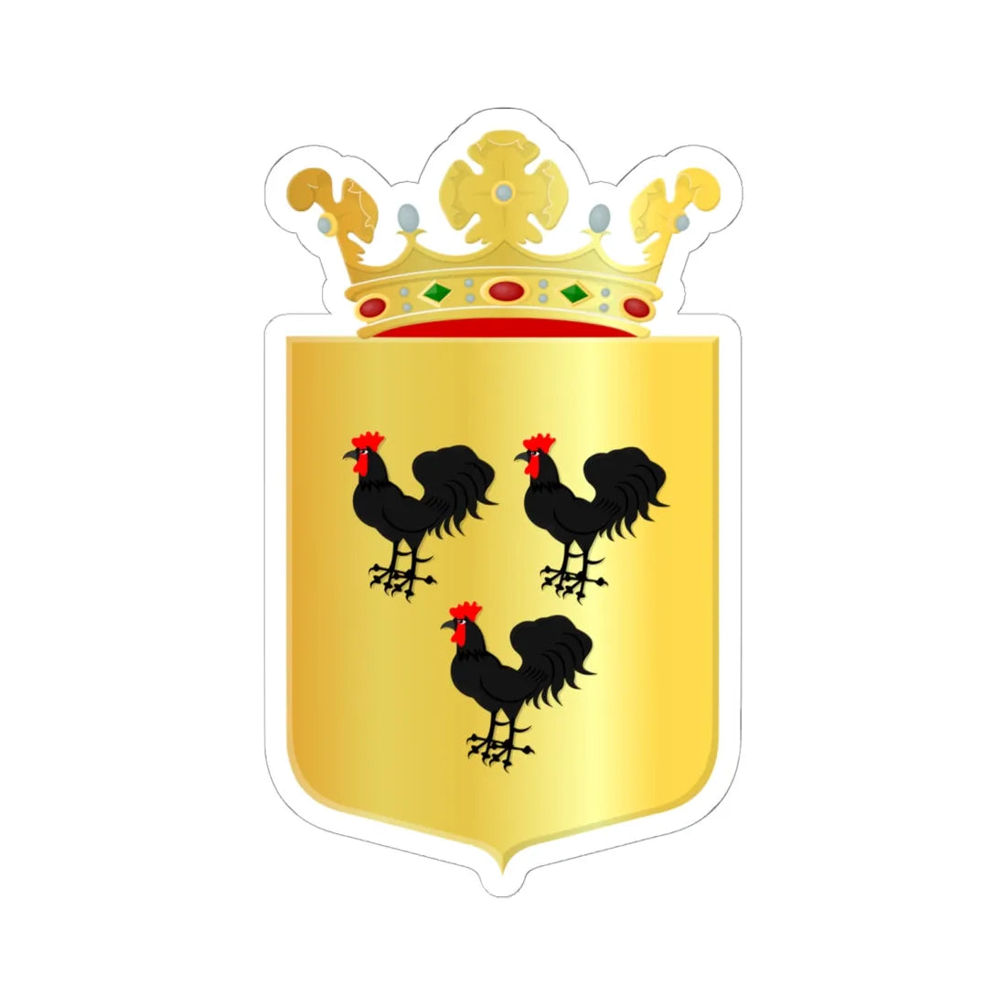 Coat of arms of Woudenberg (Netherlands) (Coat of Arms) STICKER Vinyl Kiss-Cut Decal 6 Inch White - The Sticker Space