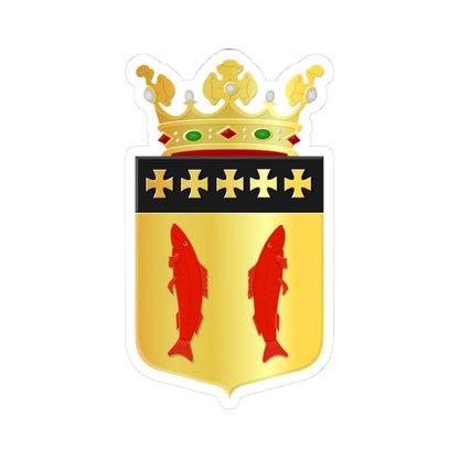 Coat of arms of Woudrichem (Netherlands) (Coat of Arms) STICKER Vinyl Kiss-Cut Decal 3 Inch White - The Sticker Space