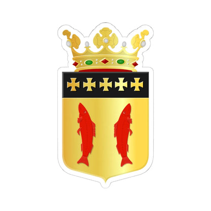 Coat of arms of Woudrichem (Netherlands) (Coat of Arms) STICKER Vinyl Kiss-Cut Decal 6 Inch White - The Sticker Space