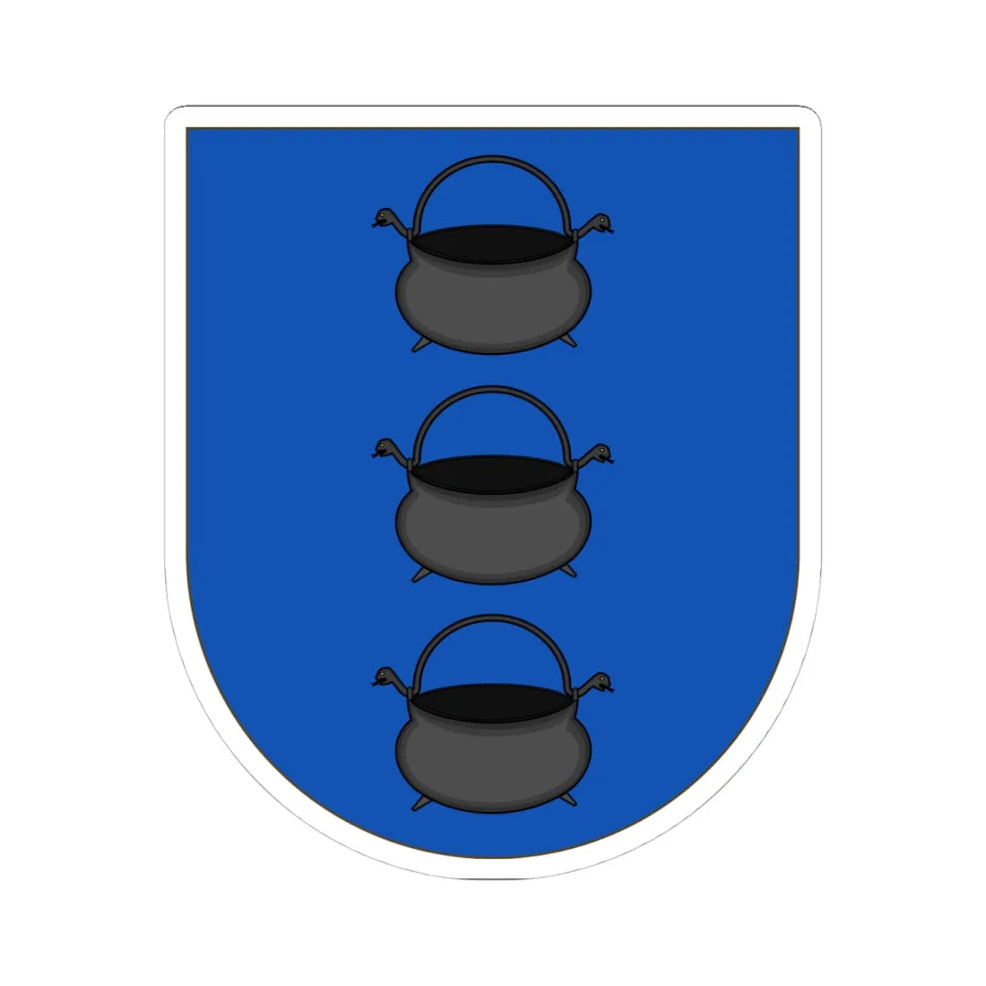 Coat of Arms of Yñigo cauldrons (Argentina) (Coat of Arms) STICKER Vinyl Kiss-Cut Decal 4 Inch White - The Sticker Space