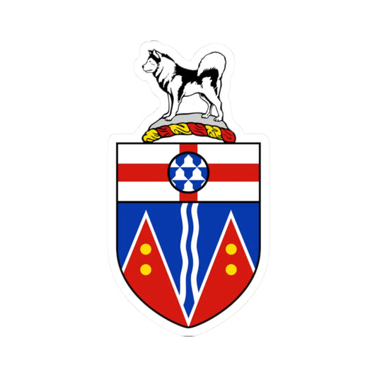 Coat of arms of Yukon (Canada) (Coat of Arms) STICKER Vinyl Kiss-Cut Decal 2 Inch White - The Sticker Space