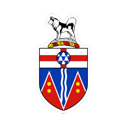 Coat of arms of Yukon (Canada) (Coat of Arms) STICKER Vinyl Kiss-Cut Decal 3 Inch White - The Sticker Space