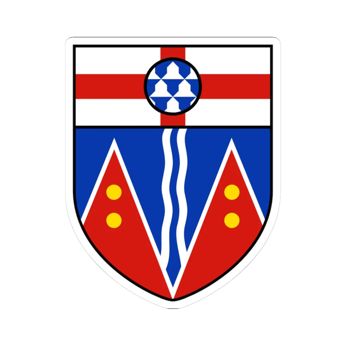 Coat of arms of Yukon escutcheon (Canada) (Coat of Arms) STICKER Vinyl Kiss-Cut Decal 3 Inch White - The Sticker Space