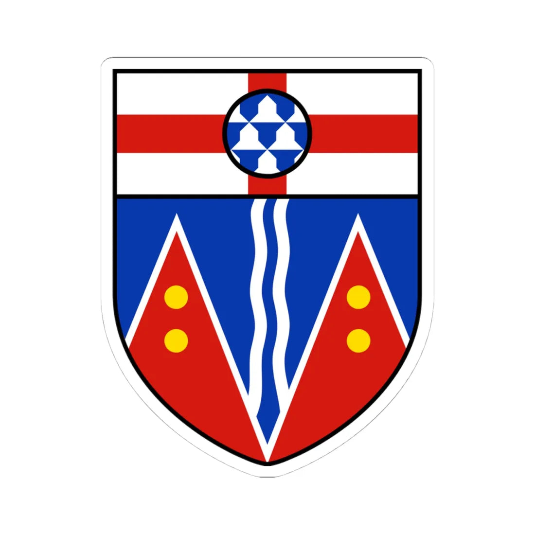 Coat of arms of Yukon escutcheon (Canada) (Coat of Arms) STICKER Vinyl Kiss-Cut Decal 4 Inch White - The Sticker Space