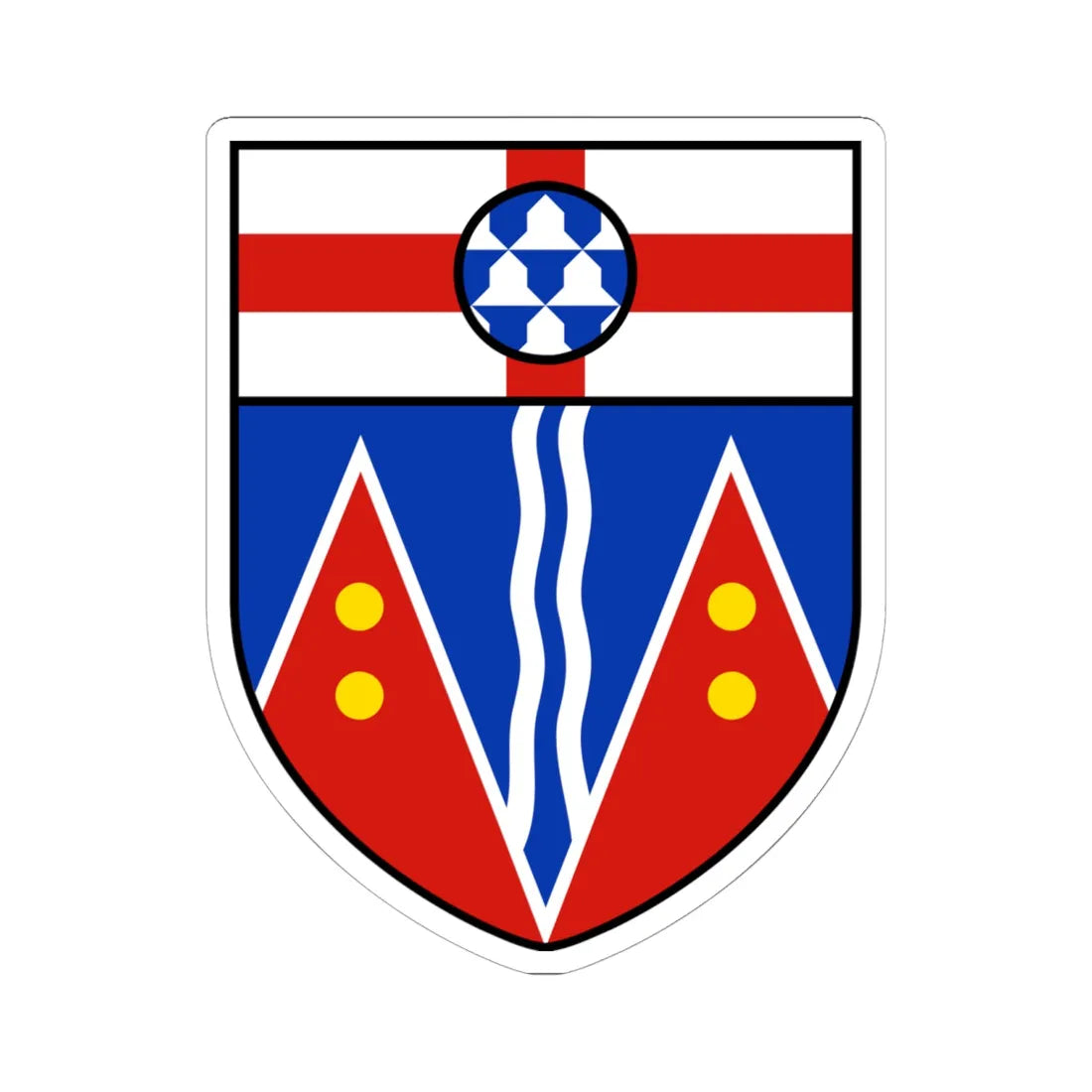 Coat of arms of Yukon escutcheon (Canada) (Coat of Arms) STICKER Vinyl Kiss-Cut Decal 6 Inch White - The Sticker Space