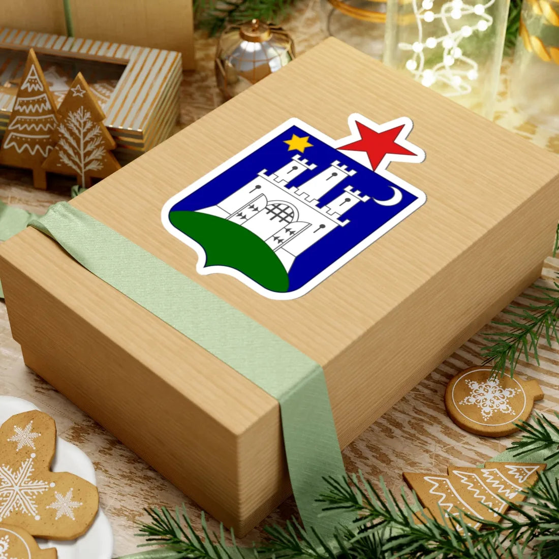 Coat of arms of Zagreb 1947. (Croatia) (Coat of Arms) STICKER Vinyl Kiss-Cut Decal - The Sticker Space