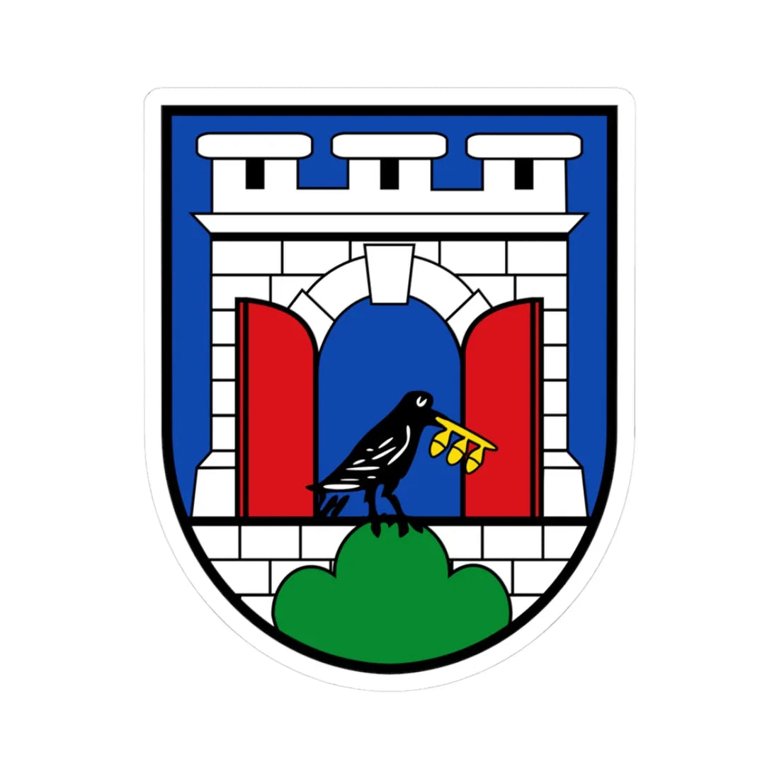Coat of arms Peuerbach (Austria) (Coat of Arms) STICKER Vinyl Kiss-Cut Decal 3 Inch White - The Sticker Space