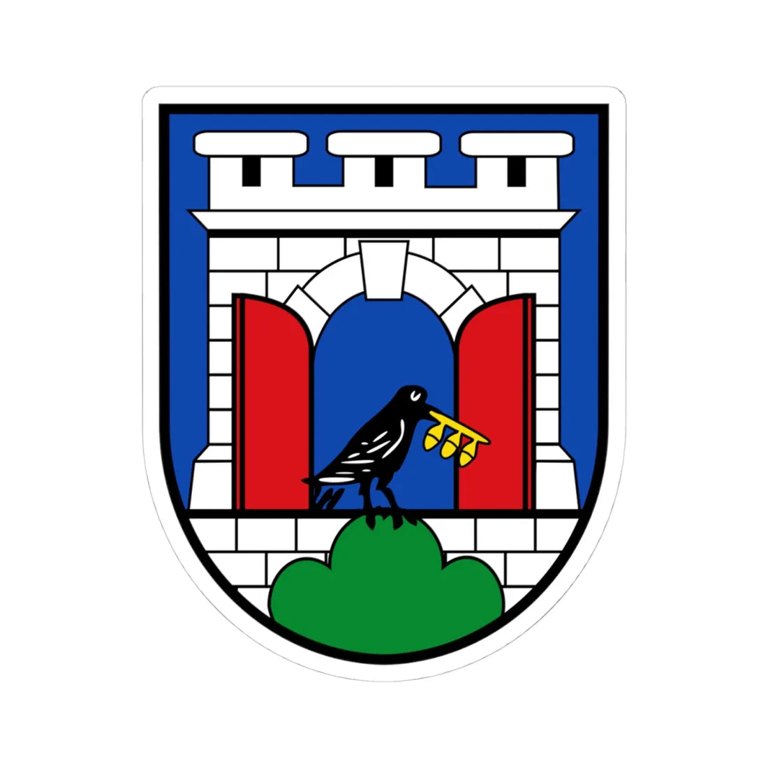 Coat of arms Peuerbach (Austria) (Coat of Arms) STICKER Vinyl Kiss-Cut Decal 4 Inch White - The Sticker Space