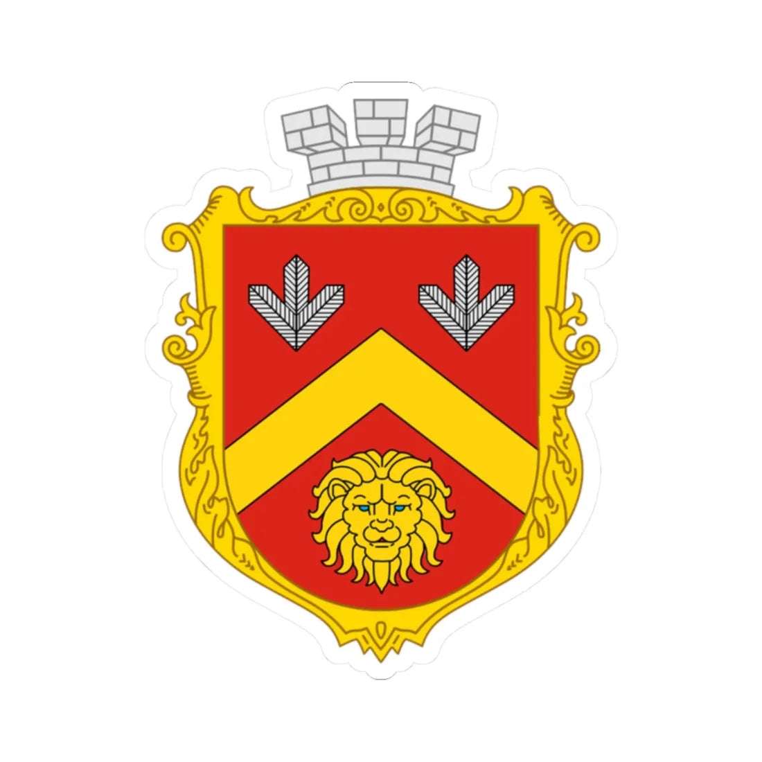 Coat of arms Rudne (Ukraine) (Coat of Arms) STICKER Vinyl Kiss-Cut Decal 2 Inch White - The Sticker Space